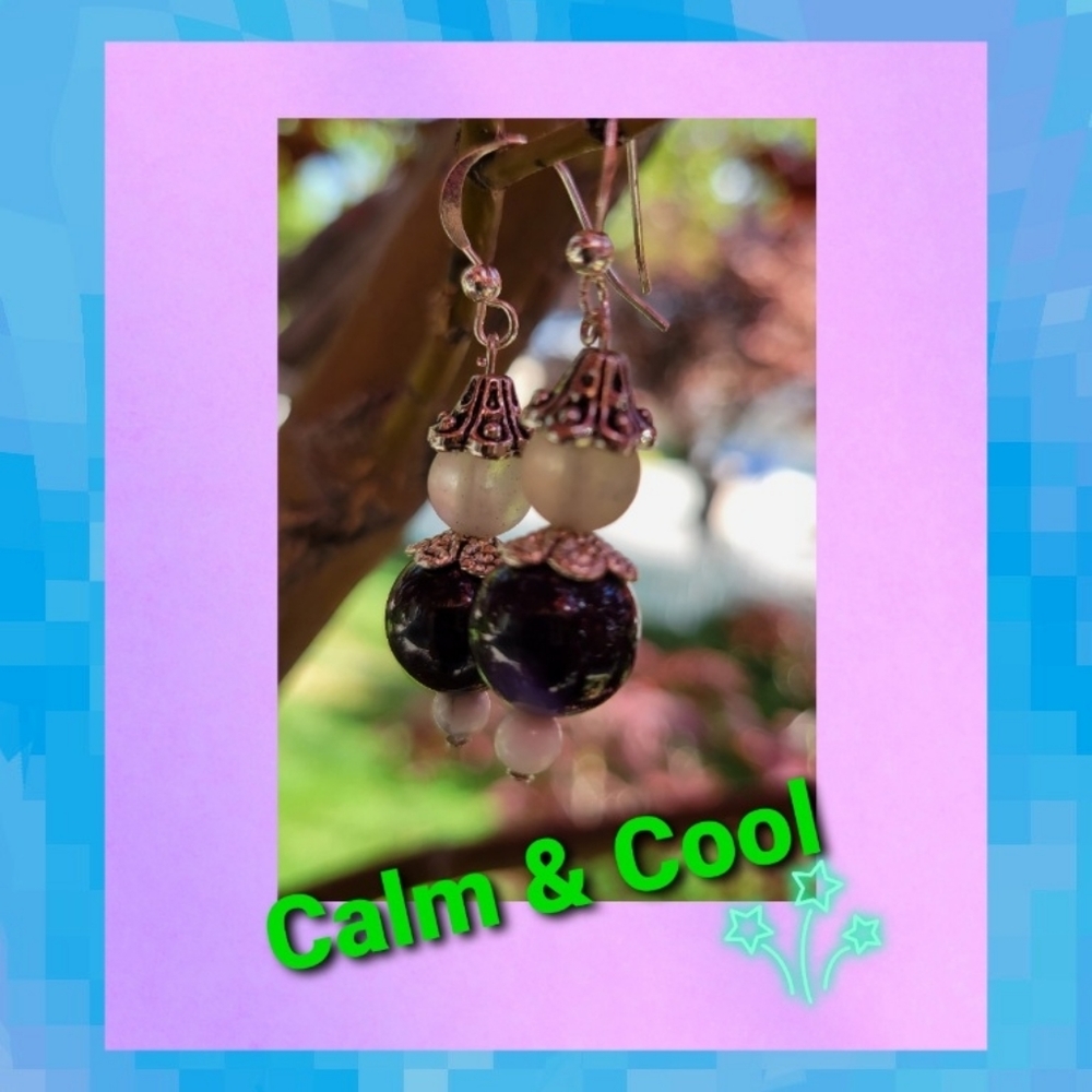 "Calm and Cool" Artisan Healing Stone Earrings